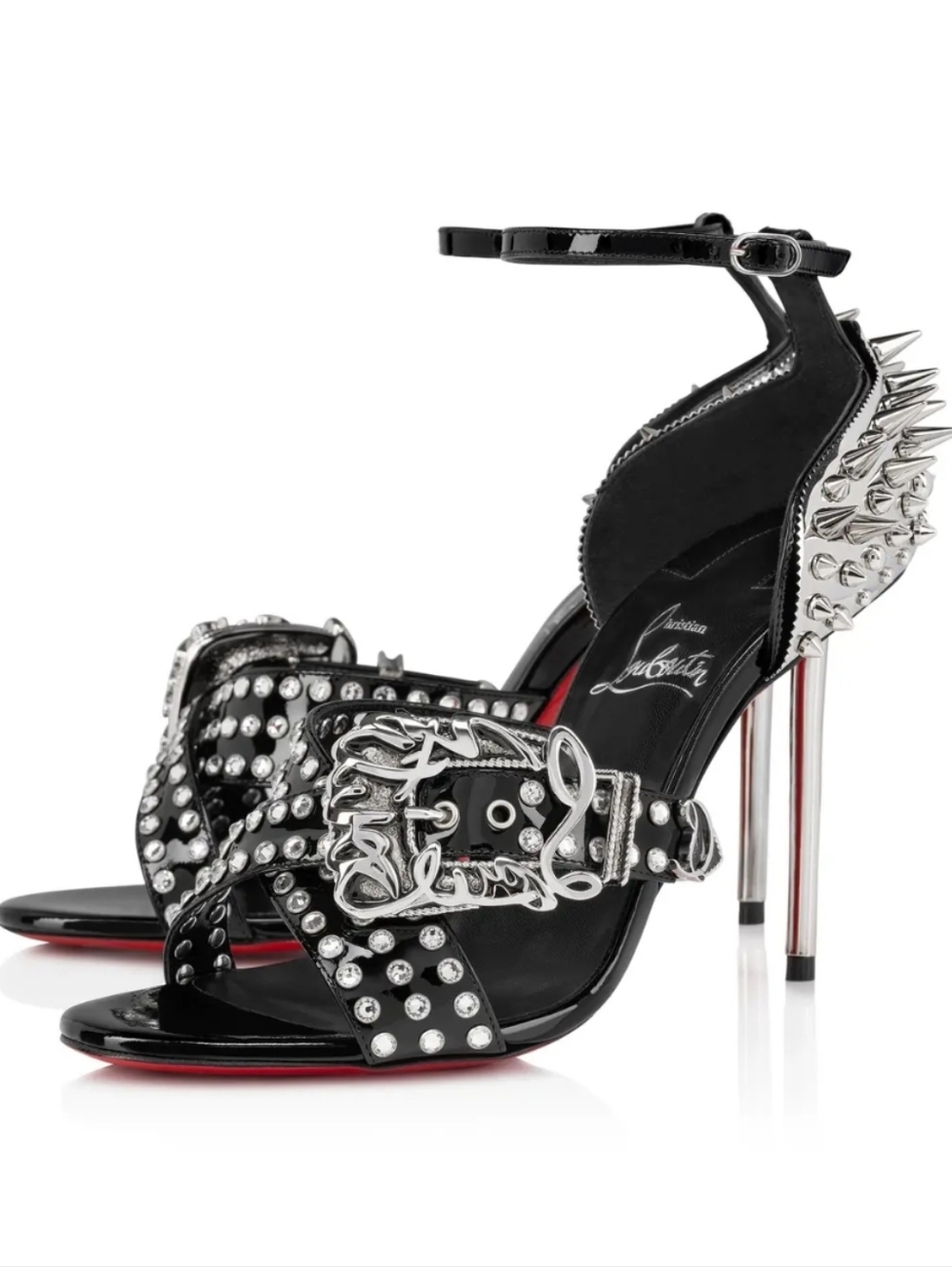 Christian Louboutin Wosandal Pic Stud Spikes 100mm Heels 38US